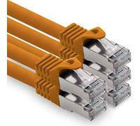 1CONN Cavo di rete Ethernet CAT.7, 1,0 m, colore arancione, 5 pezzi, cavo patch S-FTP LSZH PIMF 10 GB s RJ45, spina Cat6a