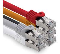 1CONN Cavo di rete Ethernet per computer, 1,0 m, 5 colori 01 CAT.7, cavo patch (cavo grezzo), S-FTP, LSZH, PIMF 10 GB S, RJ45, Cat6a