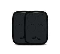 1Control WHY, 2 Radiocomandi Universali a 4 Tasti, Apre Cancelli e Porte Garage Controllati da Remoto, Copia fino a 750 Radiocomandi Rolling Code, Controlla fino a 4 Accessi, Nero, Made in Italy