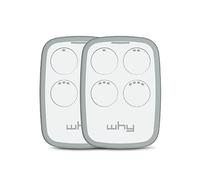 1Control WHY, 2 Radiocomandi Universali a 4 Tasti, Apre Cancelli e Porte Garage Controllati da Remoto, Copia fino a 750 Radiocomandi Rolling Code, Controlla fino a 4 Accessi, Bianco, Made in Italy