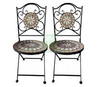 1COPPIA COPPIA SEDIE DECORO MOSAICO 'MORGANA' CM 38 X H.90: