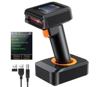 1D 2D QR Barcode Scanner con Stazione di Ricarica e Display Bluetooth e wireless