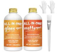 1DFAUL 2 x 200 ml colla per fai da te, vernice opaca lucida e sigillante, colla per fai da te, ad asciugatura rapida, resistente ai graffi e all'usura, impermeabile, per legno, carta, argilla, tessuto