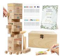 1DFAUL Set da gioco per baby shower, 101 pezzi, con blocchi di costruzione per decorazioni, idee per feste per bambini, impilabili, costruire e dipingere, adatto per giochi di festa per ragazzi e