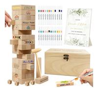 1DFAUL Set di 101 pezzi di mattoncini per feste di nozze da decorare, idee per feste di nozze per impilare, costruire e dipingere, adatto per feste per spose e sposi, anniversari, decorazioni e