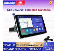 8 + 128G 10.1 ''360 Girevole 1 Din AutoRadio GPS per Auto Universale Lettore Multimediale Stereo P1L 4Core
