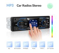 1DIN Autoradio mit Freisprech Bluetooth USB TF SD AUX IN FM 7 Farben MP3 Player