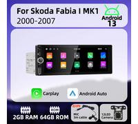 1Din Carplay Android Auto Radio Android Car Multimedia per Skoda Fabia 1 I MK1 2000-2007 6.86 "Schermo Stereo unità principale Autoradio