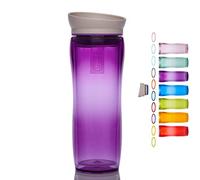 1forall - Borraccia termica trasparente | resistente al calore fino a 100 °C come tazza da caffè to go e tè to go 360 ml | Made in Germany | Filtro integrato per tè sfuso, frutta e frullati (viola)