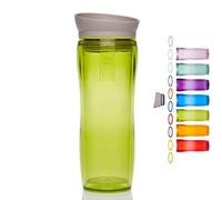 1forall - Borraccia termica trasparente | resistente al calore fino a 100 °C come tazza da caffè to go e tè to go 360 ml | Made in Germany | Filtro integrato per tè sfuso, frutta e frullati (verde)