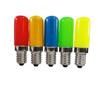 1fortunate lampadine, Confezione da 20 Lampadine LED Colorate T18 220V E14 2W Copertura Lattea Rosso Giallo Verde Blu Lampadina Tubolare(Giallo,T18S E14 2W)