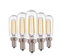 1fortunate lampadine, Confezione da 5, Lampadina a Filamento LED T25 Tubolare 2W E14 AC220V Lampada a Sospensione Lampadario retrò Lampadina