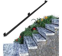 1ft-20ft Pipe Staircase Banister Hand Rails for Steps or Stairs, Staircase Handrails Railing Black Metal Wrought Iron Wall Support, Grab Rail Modern Decorations(4ft/120cm)