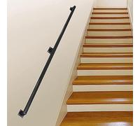 1ft-20ft Pipe Staircase Banister Hand Rails Square Handrail，Wall Mounted Hand Railings for Steps or Stairs，Black Metal Wrought Iron Grab Rail, Towel Bar(Black,7ft/210cm)