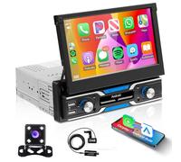 1G+32G Android Autoradio 1 Din con DAB DAB+ Navi GPS WIFI 7 Pollici Retrattile Automatico Touchscreen Autoradio con Mirror Link Bluetooth FM/RDS/USB/OBD2/DVR Commandes au Volant Telecamera Posteriore