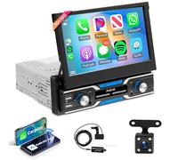 1G+32G Wireless Carplay Android Autoradio 1 Din con Android Auto DAB Modulo Navi GPS WIFI 7 Pollici Retrattile Automatico Schermo Autoradio con Mirror Link Bluetooth FM/RDS/SWC Telecamera Posteriore