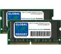 1GB (2 X 512MB) PC133 133MHz 144-PIN Sdram Sodimm Titanio Powerbook G4 Kit RAM