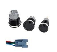 1Interruttore a pulsante in metallo impermeabile con presa LED ad anello/luce di alimentazione a scatto momentaneo(NO LED,22MM(1NO 1NC)_SELF-LOCKING_3-6V)