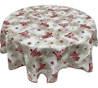 1KDreams Tovaglia natalizia Rotonda. Design raffinato e moderno. Shabby chic in chiave moderna. (⌀ 180 cm)