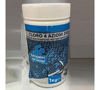 1KG Cloro 4 Azioni da 200gr in Pastiglie per Acqua Piscina Alghicida Antialga