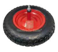 1KIT RUOTA PNEUMATICA X CARRIOLA WORKIT 3.50X8" DISCO METALLO ASSE MM 12X260 +P: