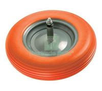 1KIT RUOTA PU ANTIFORO X CARRIOLA WORKIT 3,50X8" DISCO METALLO ASSE MM 12X260: