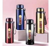 1L/33,81oz Bottiglia d'acqua isolata, mantiene le bevande calde/fredde, adatta per acqua, tè, caffè, in acciaio inossidabile a vuoto, può essere utilizzata anche come tazza, essenziale per il ritorno 
