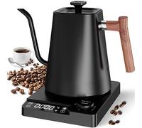 1L Bollitore Elettrico a Collo d'Oca, Caffè & Teiera con Display Digitale - Acciaio Inossidabile, Controllo della Temperatura in Tempo Reale, Bollitore per Acqua Calda, Riscaldamento Rapido per Casa