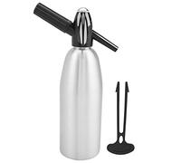 1L Bottiglia per Sifone di Soda Alluminio Professionale Seltzer Gassato Bottiglia D'acqua Water Maker con Regolatore di Pressione per Succo Bevande Cocktail, Rendere l'acqua Frizzante (Argento)