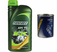 1L FANFARO M-2T Universale 2-Takt API TC Olio Motocicletta Due Tempi Olio Flush