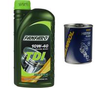 1L FANFARO TDI 10W-40 API CH-4/SL Olio Motore Motorspülung Motor Flush