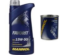 1L MANNOL olio motore Favorit 15W-50 Api Sl / Cf/CF-4 Lavaggio Flush