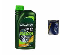 1L Olio Motore FANFARO GSX 50 20W-50 1x MANNOL Flush Motore ADDITIVO