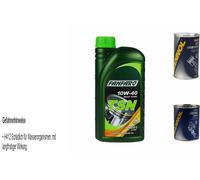 1L Olio Motore FANFARO TSN 10W-40 1x MANNOL Leak-Stop ADDITIV+Flush Motore