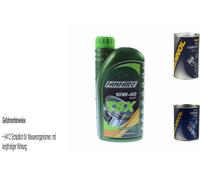 1L Olio Motore FANFARO TSX 10W-40 1x MANNOL Leak-Stop ADDITIV+Flush Motore