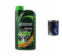 1L Olio Motore FANFARO VSX 5W-40 1x MANNOL Flush Motore ADDITIVO