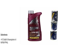 1L Olio Motore MANNOL Racing+Ester 10W-60 1xLeak-Stop+Motor Doctor+Motor Flush