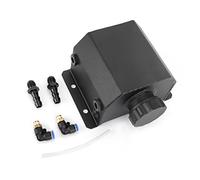 1L Radiator Coolant Overflow Bottle in Alluminio, Serbatoio di Recupero Universale per Auto, con Raccordi Dritti ed a Gomito, Design Quadrato Antivibrazione