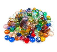 1LB Mini Perle di Vetro, Pietre Mancala in Colori Misti, Perle di Marmo a Fondo Piatto per la casa, Le Arti Decorative, l'artigianato e Il riempimento dei vasi (0,5"~0,7") Circa 170PCS