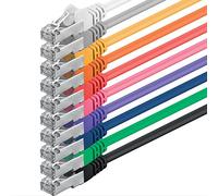 1m - 10 couleurs - 10 pièces - CAT5 FTP Câble Ethernet Set - Câble Réseau RJ45 | câble de Patch | LAN Câble |CAT 5e |125 MHz | compatible avec CAT 6 / CAT 6a / CAT 7 | pour le switch, routeur, modem, Patchpannel, point d'accès, panneaux de brassage