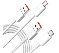 [1M +1M] Cavo USB C Ricarica Rapida per Xiaomi 14T 13T 12T 11T Pro Redmi Note 13 12 11, Cavo USB Type C Ricarica Turbo 6A per Xiaomi 14 Ultra POCO F6 F4 GT, Cavo USB a USB C per Squalo Nero 4 5