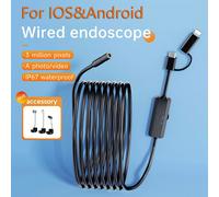 1M/2M/5M/10M Telecamera d'ispezione videoendoscopica 2 in 1 con connessione Lightning/USB-C, mini telecamera d'ispezione per iOS, iPad, tubi e fori Cavo rigido 2M/78,7 pollici,Cavo rigido 1 M/39,4 pol