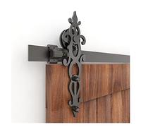 1m-2m. Kit hardware for porta fienile scorrevole 4FT-6.6FT. industriale del rullo dell'armadio della ferrovia for la in legno singolo Liscio, silenzioso(6.6FT 203cm)