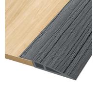 1M * 5cm Soglia di Dislivello Pavimento in PVC Autoadesiva, Profilo di Transizione Pavimento per Dislivello di 5-10mm, Listelli di Collegamento a Pavimento per Pavimenti Parquet (Legno Grigio Scuro)