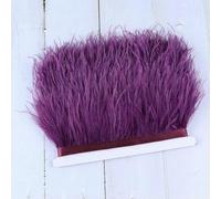 1M 5M 10M 8-10cm Nastro di piume di struzzo bianche e nere Piuma multicolore per cucire Piume Artigianato Abito Abbigliamento Decorazione-salsa viola-5M