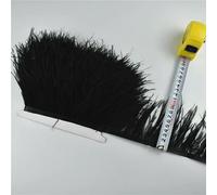 1M 5M 10Metri 8-10CM Nastro di piume di struzzo azzurro chiaro Gonna Fai da te Abbigliamento Piume di struzzo bianche e nere Per artigianato Piume-2 Nero-1 Metri