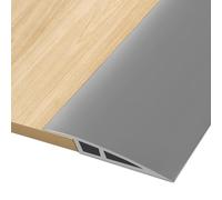 1M * 7cm Soglia di Dislivello Pavimento in PVC Autoadesiva, Profilo di Transizione Pavimento per Dislivello di 10-15mm, Listelli di Collegamento a Pavimento per Pavimenti Parquet Laminato (Grigio)
