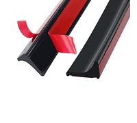 1M Barriera Doccia Barriera Stop Acqua Soglia Silicone Autoadesivo Striscia di Ritenzione dell'acqua del Bordo del Lavandino Cucina Bagno, Nero (Due adesivi di supporto)