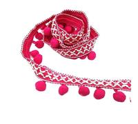 1M Beaded Fringe Trim Ribbon for DIY Crafts, Elegant Tassel Trimming for Curtains, Lampshades, and Garment Bags(Rose Red)
