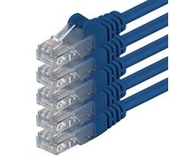 1m - blu - 5 pezzi - Rete Cavi Cat6 CAT 6 | 250MHz | non contiene alogeni | compatibile con CAT 5e / CAT6a / CAT7 | 10 / 100 / 1000 / 10000 Mbit / s | per switch, router, modem, Patchpannel, Access Point, pannelli di permutazione